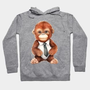 Orangutan Wearing a Tie Hoodie